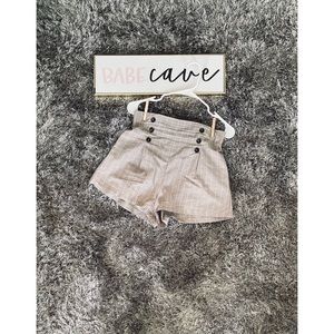 Pinned Striped Shorts (High-Waisted)